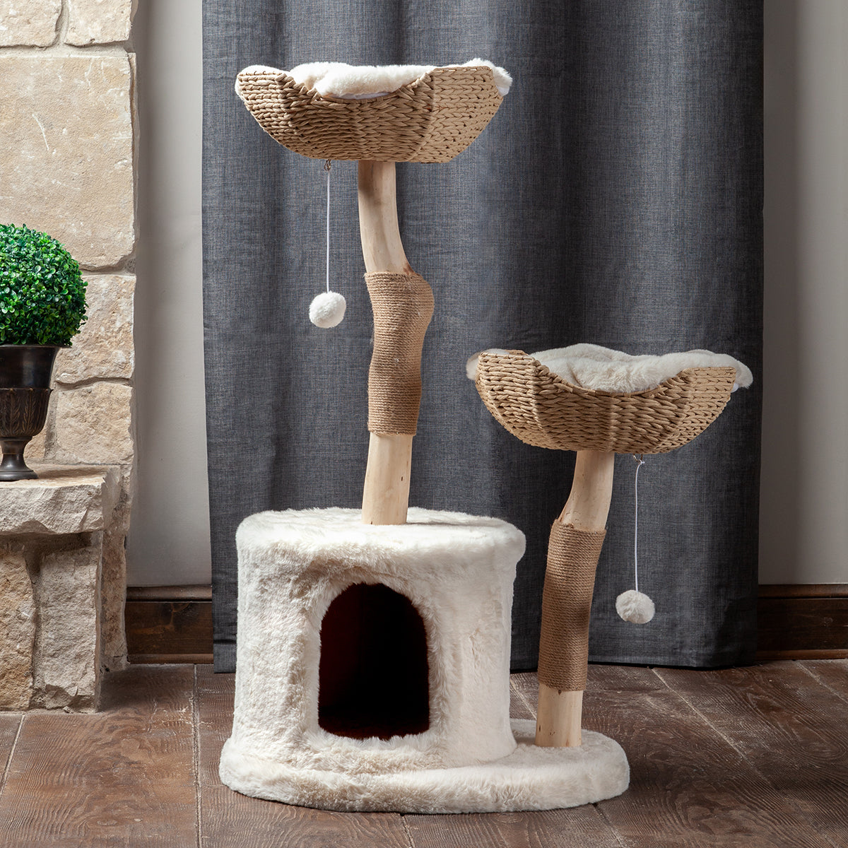 palm tree cat bed The Bungalow Cat Tree – Purrfect Fence
