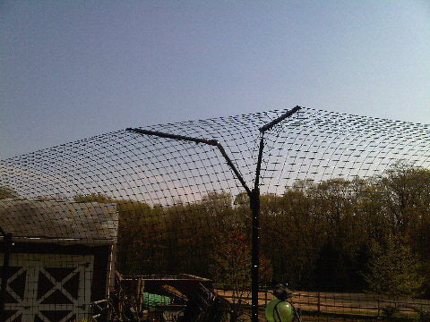 top shot of an outside corner of a cat fence
